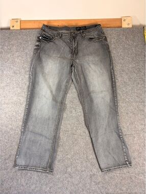 TK Axel gray relaxed straight jeans size 38x32